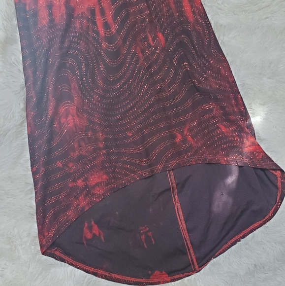 RAMPAGE Y2K RED & BLACK SPARKLY HI/LOW EVENING DRESS! - Picture 11 of 16